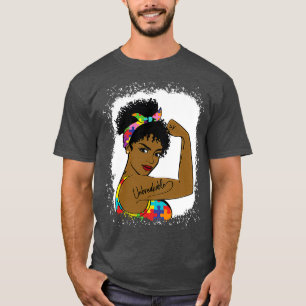 autism afro mum unbreakable world autism awareness T-Shirt