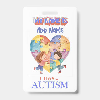 Autism Alert id Badge Tag