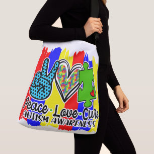 Autism- All-Over-Print Cross Body Bag, Large Crossbody Bag