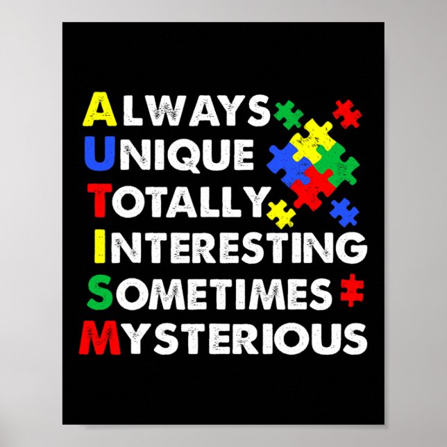 Autism Always Unique Poster (Front)