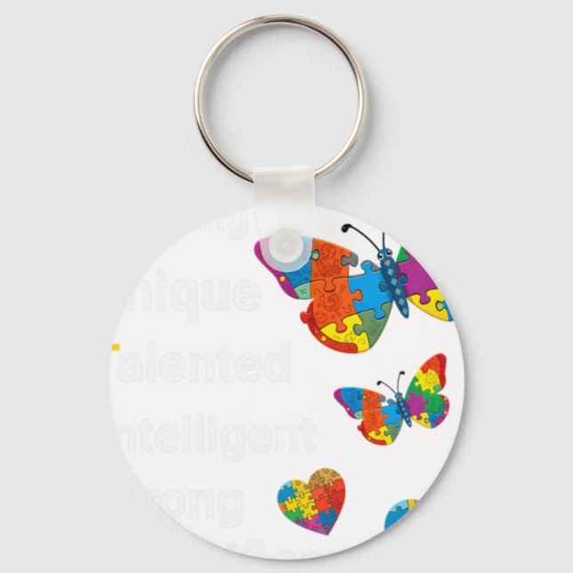 AUTISM Amazing Unique Talented Intelligent Strong  Key Ring (Front)