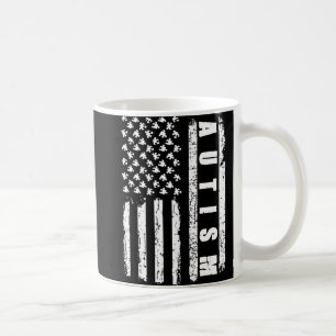 Autism American Flag Autism Awareness Puzzle vint Coffee Mug