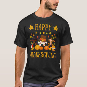 Autism Asd Awareness Puzzle Piece Autumn Happy Tha T-Shirt