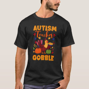 Autism ASD Awareness Thanksgiving Puzzle Teacher G T-Shirt