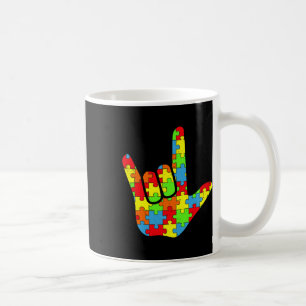 Autism Asl Love Sign Language Autism Awareness Puz Coffee Mug