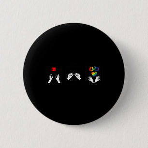 Autism ASL Want More Acceptance ASD Awareness Men 6 Cm Round Badge