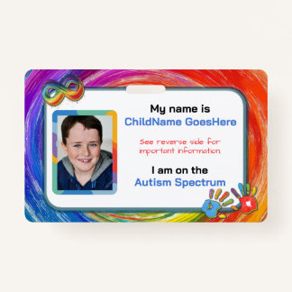 Autism Assistance Identification Card ID Badge