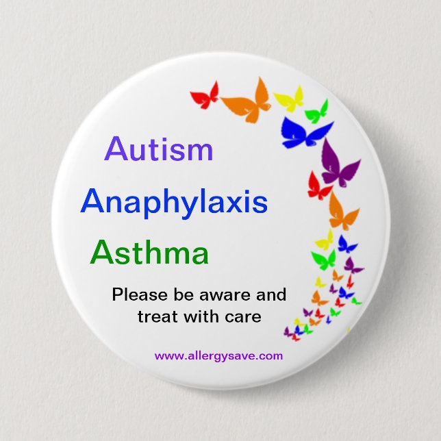Autism, Asthma, Anaphylaxis badge -Large (Front)