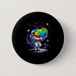 Autism astronaut balloon autism awareness space 6 cm round badge