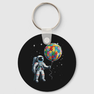 Autism Astronaut Holding Planet Bylloons Autism Aw Key Ring