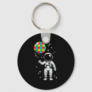Autism astronaut puzzle balloon cute asd awareness key ring