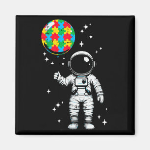 Autism astronaut puzzle balloon cute asd awareness magnet