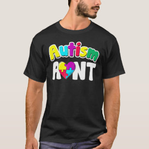 Autism Aun Awareness Puzzle Pieces Colours T-Shirt