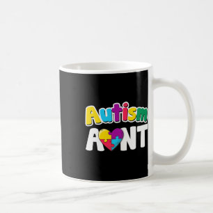 Autism Aunt Awareness Puzzle Pieces Colours Gift Coffee Mug