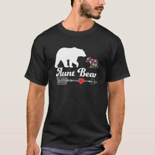 Autism Aunt Bear Autistic Awareness Aunt Support L T-Shirt