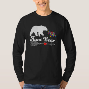 Autism Aunt Bear Autistic Awareness Aunt Support L T-Shirt