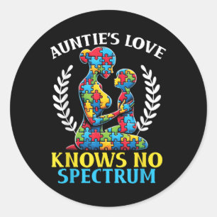 Autism Aunt Best Auntie Ever Autistic Autism Aware Classic Round Sticker
