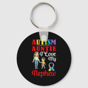 Autism Auntie I Love My Nephew Awareness Support L Key Ring