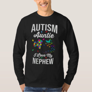 Autism Auntie I Love My Nephew Puzzle T-Shirt