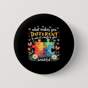 Autism Autism Awareness Different Is Beautiful 6 Cm Round Badge