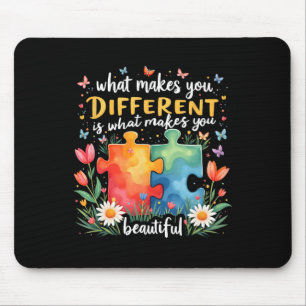 Autism Autism Awareness Different Is Beautiful Mouse Pad