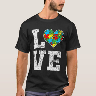 Autism-Autism Awareness For Kids Mum Dad Love Hea T-Shirt