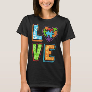 Autism-Autism Awareness s Love Heart Puzzle Piece T-Shirt