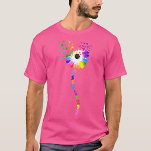 Autism Autism Flower Daisy Dandelion Be Kind Funny T-Shirt