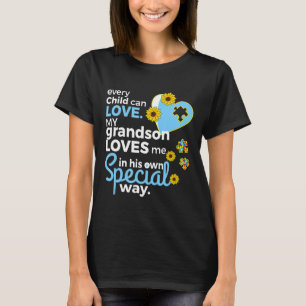 Autism-Autism Grandpa Grandma Every Child Can Love T-Shirt
