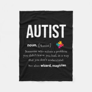 Autism Autistic Asperger Syndrom Aspie Puzzle Auti Fleece Blanket