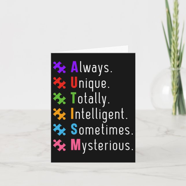 Autism Autistic Puzzle  Card (Front)