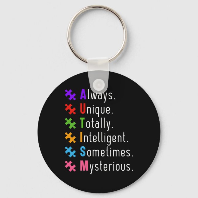 Autism Autistic Puzzle  Key Ring (Front)