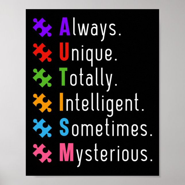 Autism Autistic Puzzle  Poster (Front)