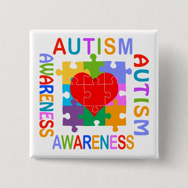 Autism Awareness 15 Cm Square Badge (Front)