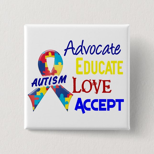 Autism Awareness 15 Cm Square Badge (Front)