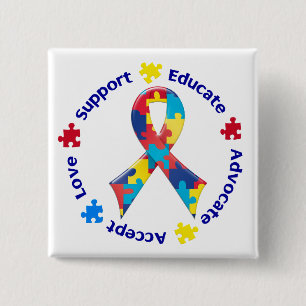Autism Awareness 15 Cm Square Badge