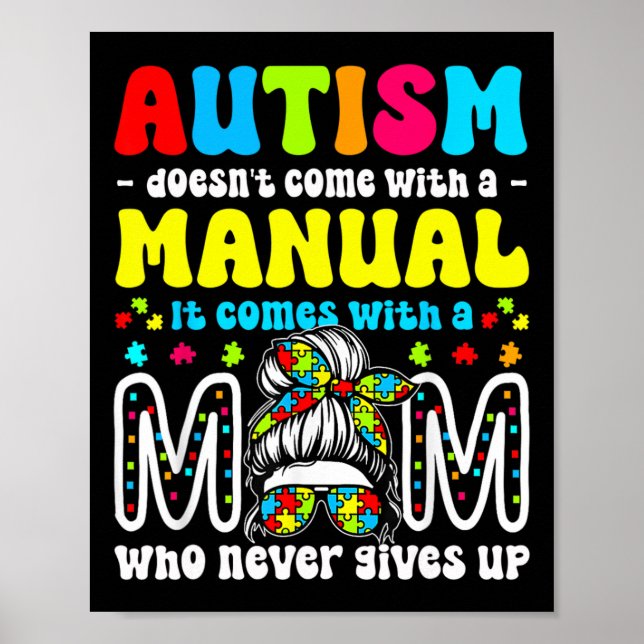 Autism Awareness 2025 Doesn't Come With A Manual A Poster (Front)
