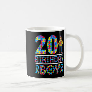Autism Awareness 20th Birthday Boy Puzzle Piece 20 Coffee Mug