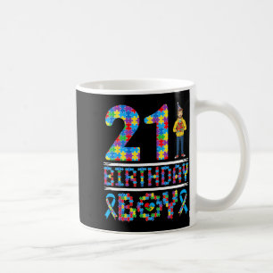 Autism Awareness 21st Birthday Boy Puzzle Piece 21 Coffee Mug
