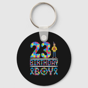 Autism Awareness 23rd Birthday Boy Puzzle Piece 23 Key Ring