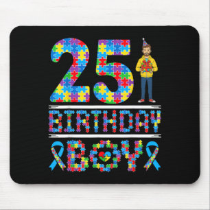 Autism Awareness 25th Birthday Boy Puzzle Piece 25 Mouse Pad