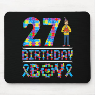 Autism Awareness 27th Birthday Boy Puzzle Piece 27 Mouse Pad