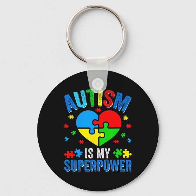 Autism Awareness 2  Key Ring (Front)