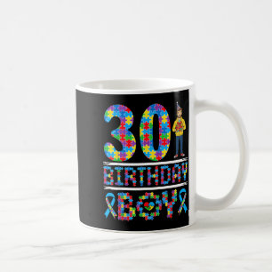 Autism Awareness 30th Birthday Boy Puzzle Piece 30 Coffee Mug