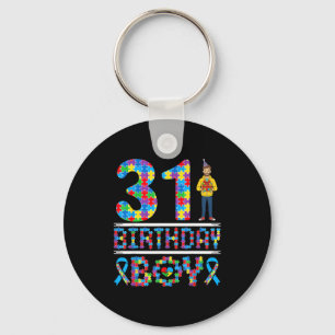 Autism Awareness 31st Birthday Boy Puzzle Piece 31 Key Ring