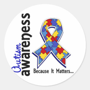 Autism Awareness 5 Classic Round Sticker