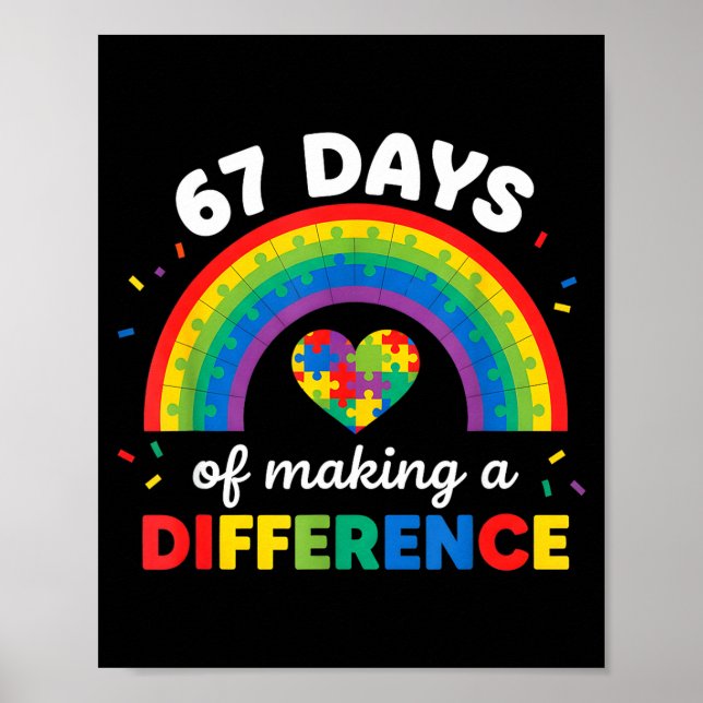 Autism Awareness 67 Days Of Making A Difference 6  Poster (Front)