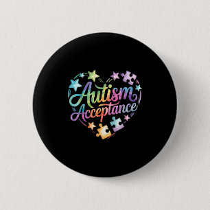 Autism awareness 6 cm round badge