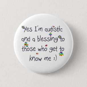 Autism awareness 6 cm round badge