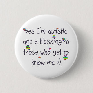 Autism awareness 6 cm round badge
